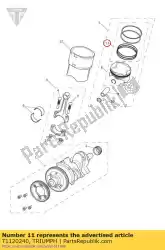 Aqui você pode pedir o conjunto de anéis 85. 0 pistão fundido em Triumph , com o número da peça T1120240: