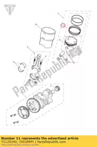 triumph T1120240 ringenset 85.0 gegoten zuiger - Onderkant