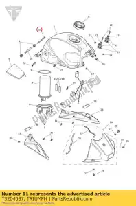 triumph T3204087 bout rechts m6 x 147 s/s - Onderkant