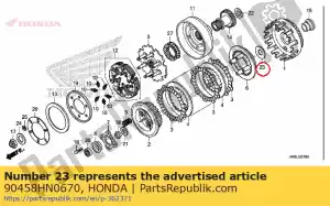 Honda 90458HN0670 sluitring, stuwkracht, 22x45x0,8 - Onderkant