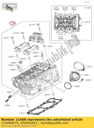 Here you can order the head-comp-cylinder from Kawasaki, with part number 110080874: