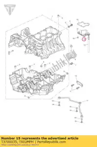 triumph T3700035 clip, reniflard - La partie au fond