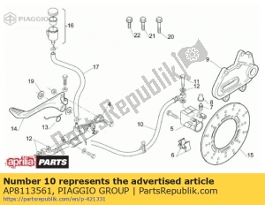 aprilia AP8113561 mangueira de freio traseiro - Lado inferior