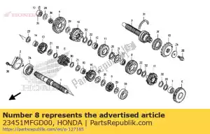 Honda 23451MFGD00 engrenagem, eixo principal terceiro e f - Lado inferior