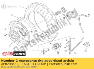 aprilia AP8208453 rear wheel. silver - Left side