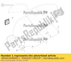 Aqui você pode pedir o conjunto de sela em Piaggio Group , com o número da peça 1B000209000C1: