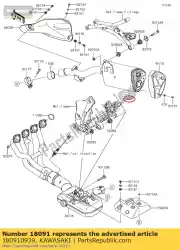 Ici, vous pouvez commander le body-comp-muffler klz1000bff auprès de Kawasaki , avec le numéro de pièce 180910939: