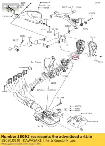 kawasaki 180910939 cuerpo-comp-silenciador klz1000bff - Lado inferior