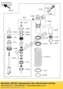 Kawasaki 461020076 rod,piston - Bottom side