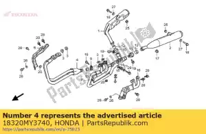 honda 18320MY3740 pipe comp., r. ex. - Bottom side