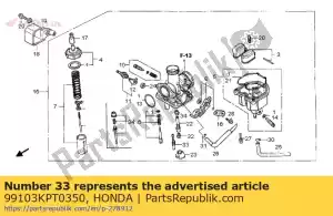 Honda 99103KPT0350 jet, langzaam, # 35 - Onderkant