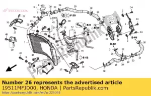 honda 19511MFJD00 mangueira, l. radiador superior - Lado inferior