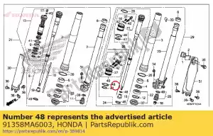 Honda 91358MA6003 o-ring, 39,5x2,0 - Dół