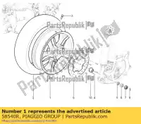 58540R, Piaggio Group, achterwiel piaggio mp zapm75100 zapta0100 125 300 2011 2016 2017 2018 2019, Nieuw