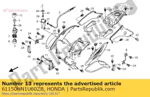 Honda 61150HN1U60ZB juego de guardabarros, r. fr. (wl) * - Lado inferior