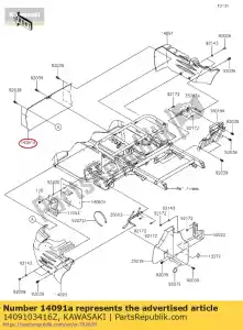 kawasaki 1409103416Z 01 capa, embaixo do assento, cnt, f.bl - Lado inferior