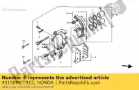 43150MCT912, Honda, remklauw sub ass., rr. (n honda fjs 600 2005 2006, Nieuw