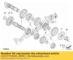 Here you can order the repair kit gear wheels 3rd gear from BMW, with part number 23227718545: