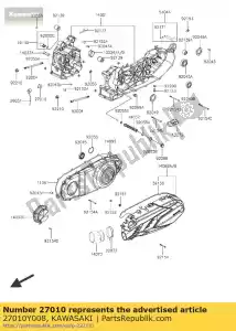 Kawasaki 27010Y008 interruptor, presión de aceite - Lado inferior