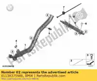 61138375986, BMW, serre-câble - l = 150mm / b = 3,6mm bmw   400 750 850 1000 2009 2010 2011 2012 2013 2014 2015 2016 2017 2018 2019 2020 2021, Nouveau