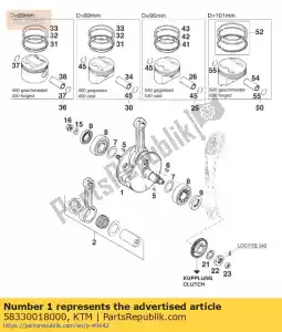 ktm 58330018000 crankshaft cpl. 540/620 lc4 - Bottom side