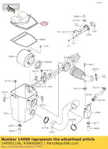 kawasaki 140901106 01 cover,air filter - Bottom side