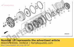 Ici, vous pouvez commander le anneau, mousqueton, 119mm auprès de Honda , avec le numéro de pièce 90605PC9000: