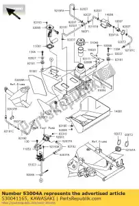 kawasaki 530041165 mat, brandstoftank kvf650-a1 - Onderkant