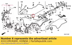 honda 43311MCA000 hoofdleiding a, rr. rem - Onderkant