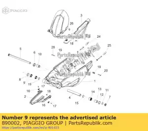 Piaggio Group 890002 rodamiento de bolas 61904-2rs1 - Lado inferior