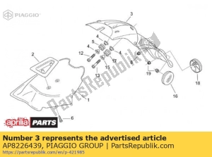 aprilia AP8226439 guarda-lamas traseiro. cinza - Lado inferior