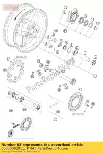 ktm 00050002011 kit de transmisión sd / sdr 17t / 38t - Lado inferior