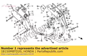 Honda 18150MBTD20 tubería comp., ej. - Lado inferior