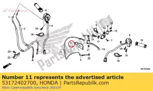 Honda 53172402700 cover, l. handle lever - Bottom side