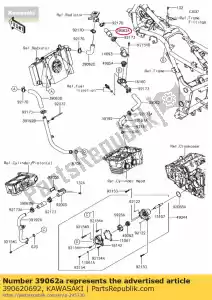 kawasaki 390620692 refroidissement par tuyau, thermo.-cap er250 - La partie au fond