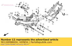 Ici, vous pouvez commander le boulon, spécial, 12x354 auprès de Honda , avec le numéro de pièce 90126MBB000: