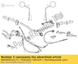 Ici, vous pouvez commander le accélérateur de câble assy auprès de Piaggio Group , avec le numéro de pièce 00H00916171: