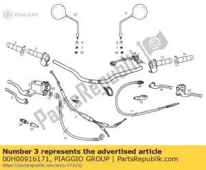 Piaggio Group 00H00916171 accélérateur de câble assy - La partie au fond