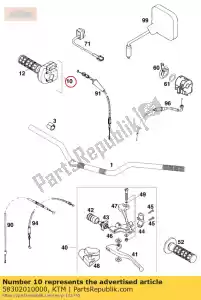 ktm 58302010000 empuñadura del acelerador cpl.domino '93 - Lado inferior