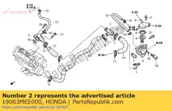 Here you can order the joint, water from Honda, with part number 19063MEE000: