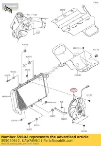 Kawasaki 595020612 fan-assy - Bottom side