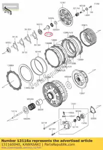 Kawasaki 131160040 popychacz dr??ka, sprz?g?o - Dół