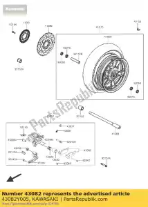 Kawasaki 43082Y005 pad-assy-brake - Bottom side