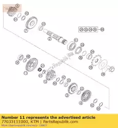 Aquí puede pedir ocioso g. 1ra g. 33-t '1b33 de KTM , con el número de pieza 77033111000: