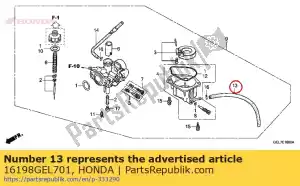 Honda 16198GEL701 tubo - Lado inferior