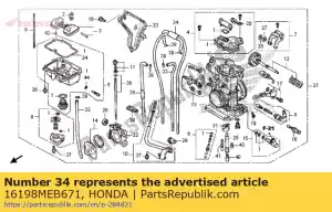 honda 16198MEB671 comp. tubo, ventilação de ar - Lado inferior