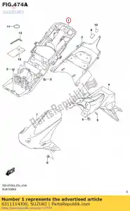 suzuki 6311114J00 fender,rear fro - Bottom side