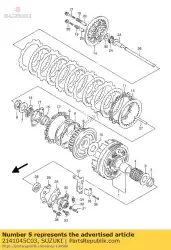 Aqui você pode pedir o cubo, manga de embreagem em Suzuki , com o número da peça 2141045C03: