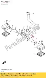Suzuki 1847104K00 slang, 2e lucht va - Onderkant