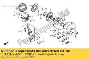 honda 13111MY5600 pin, piston - Bottom side